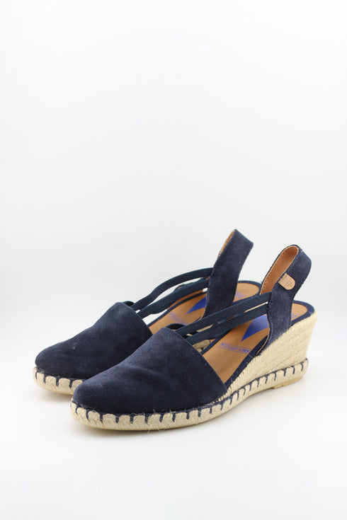 Verbenas Suede Espadrille Wedge Slingback Sandals